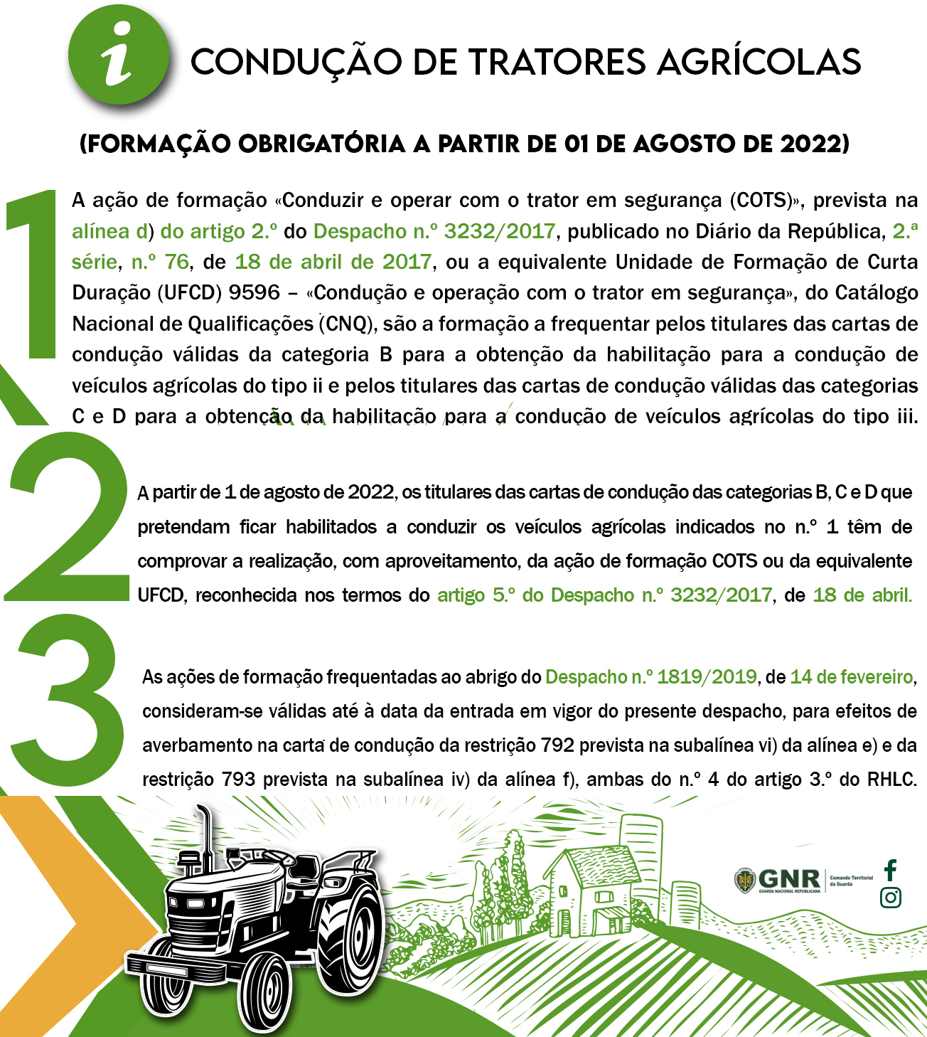 Notícia Condução tratores agrícolas - Formação obrigatória