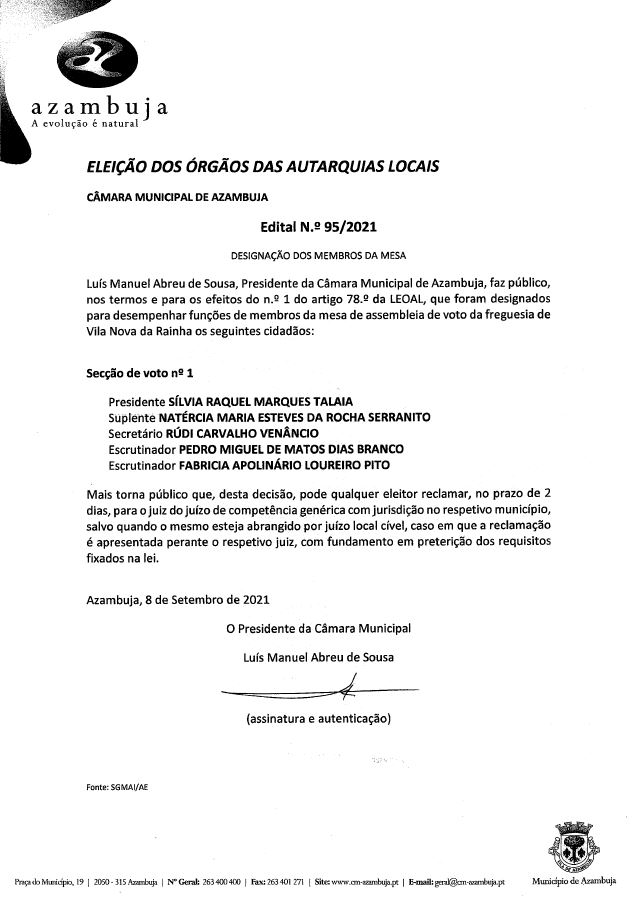 Imagem Composição da Mesa Eleitoral